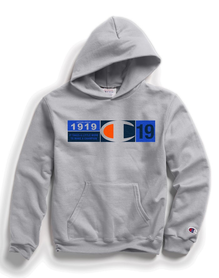 Champion Hoodie Jongens - Grijs - Double Dry Knockout Logo ( 743521-ZPI )